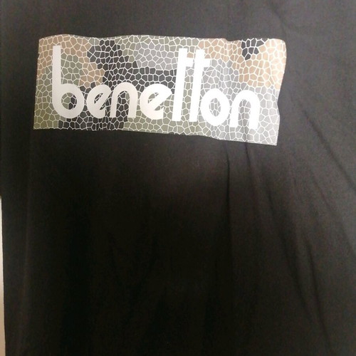 Benetton men's t-shirt new size XL black and gray