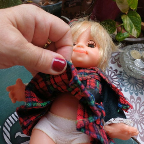 Scottish vintage doll 0.35 height like new