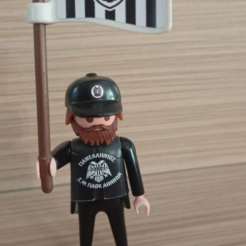 Playmobil PAOK Fan Figure like new with team flag