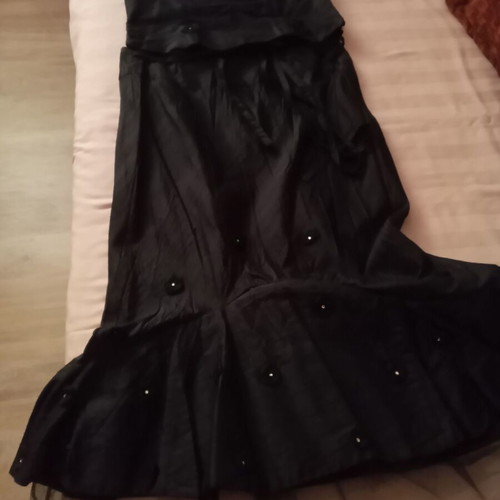 Silk evening set with skirt and corset Tassos Mitropoulos like new, black