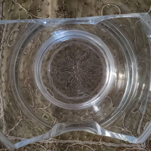 Crystal de Mondes fountain decorative piece used, luxury French crystal