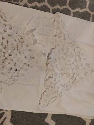 Pillowcases with cutwork design like new, set of 2
