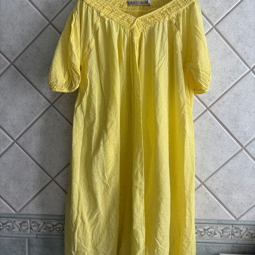 Rabens Saloner yellow cotton oversized dress tunic, S