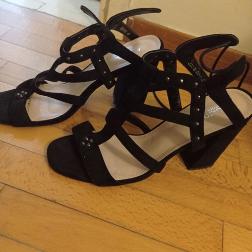 Migato high black suede sandals used, lace-up, size 40
