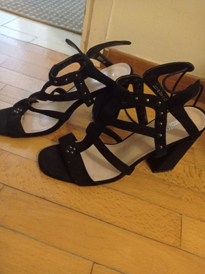 Migato high black suede sandals used, lace-up, size 40