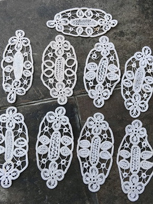 Set of 8 handmade lace doilies like new, vintage embroidery