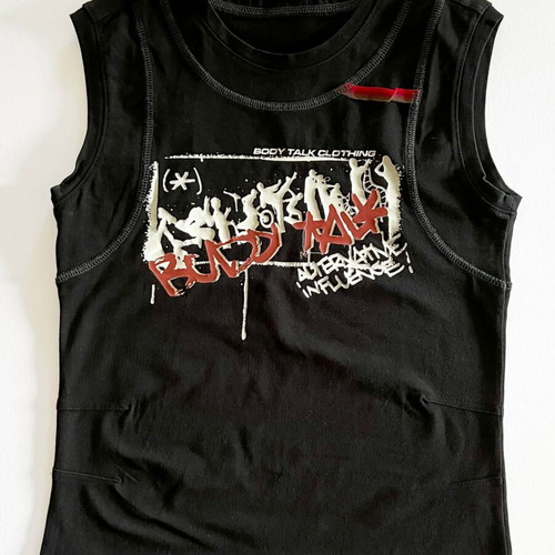 Body Talk sleeveless athletic top like new, black and white, size S
