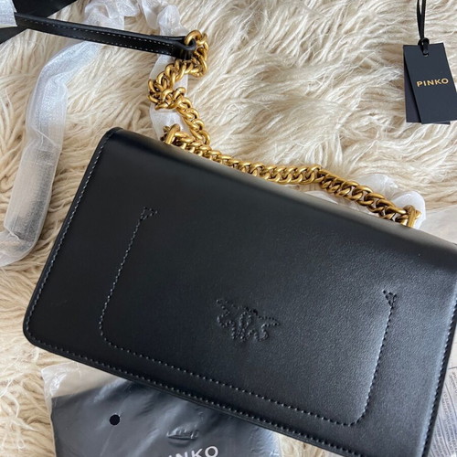 Pinko crossbody bag new black with gold details