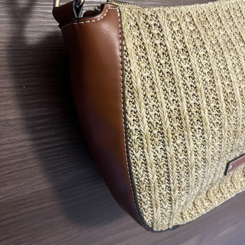 Francinel crossbody bag like new, beige and brown straw