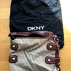 DKNY - Τσάντα ώμου - Εκρου / Καφέ