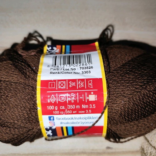 Nako yarn like new, brown and salmon