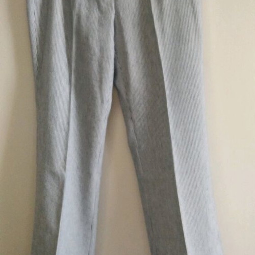 Zara women's nautical pants like new, striped cotton with linen
