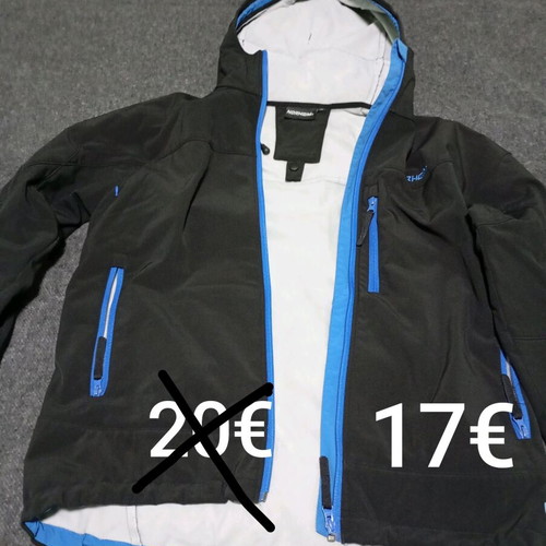 Waterproof windbreaker jacket like new, XL, black and blue