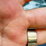 Large handmade square ring in two shades, size 5