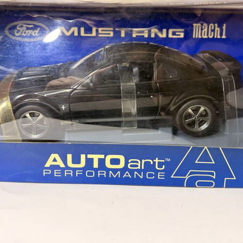 Autoart 2003 Ford Mustang Mach 1 model car, rare black, 1/18 scale