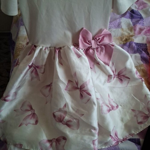 H&M girls dress like new, sizes 8-10 years, white with pink bows