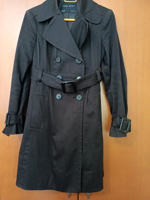 Zara women's trench coat used, brown, size M