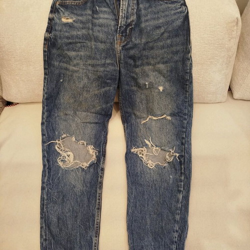 Mom Jeans Bershka vintage distressed, like new, blue