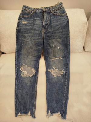Mom Jeans Bershka vintage distressed, like new, blue