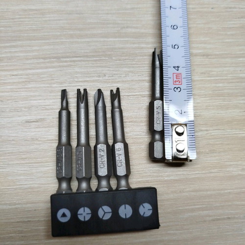 Screwdriver Bits for Special Screws new, set of 5 Cr-v