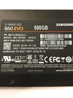 Samsung 860 SSD EVO 500GB 2.5-inch internal drive like new