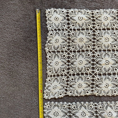 Set of 4 handmade embroidery and lace pieces used