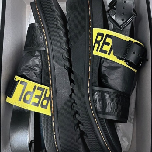 Replay Adel Tape flatform sandals new, black with yellow details, size 41