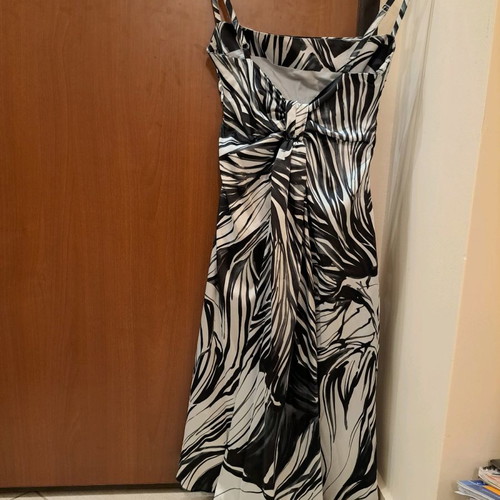 Toi&Moi dress used, black and white satin, size S