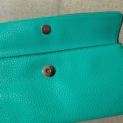 Kem clutch bag new, turquoise with silver details