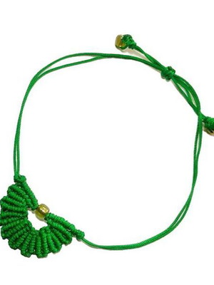 Βραχιόλι Shell με τεχνητό μακραμέ χειροποίητο πράσινο καινούργιο