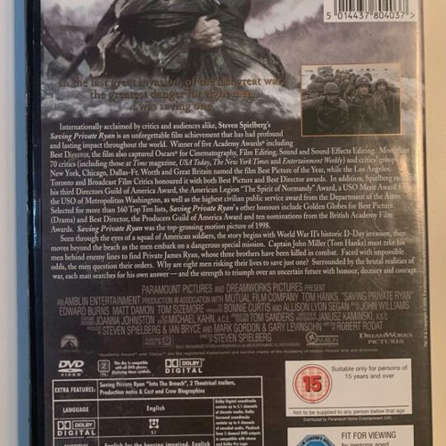 Saving Private Ryan DVD, περιπέτεια δράμα
