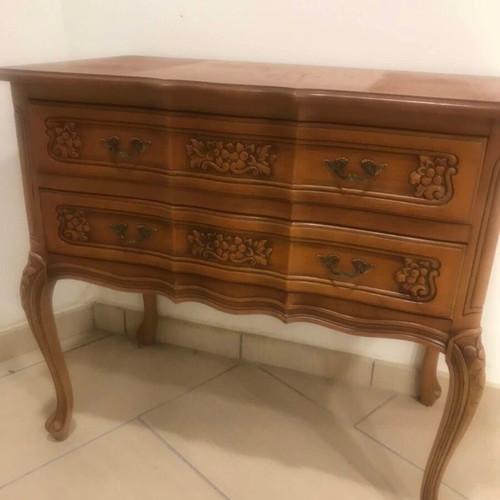 Wooden console made of beech new, dimensions 73x40x67 cm, walnut color