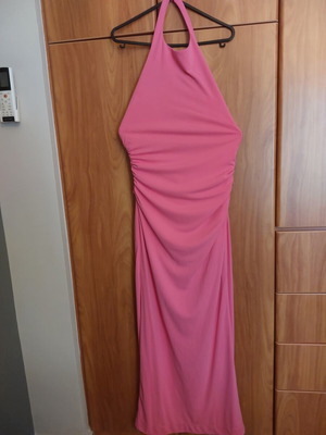 Zara dress pink small with open back and slit like new