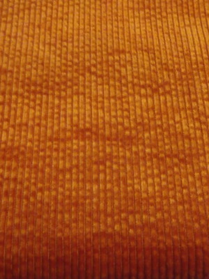 Velvet corduroy fabric orange, two pieces 120x112 cm