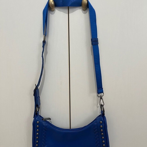 Blue crossbody bag with studs new, Le Cagole style