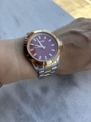 Breeze women's wristwatch used, silver and rose gold bracelet