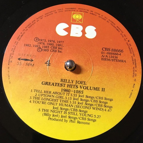 Billy Joel Greatest Hits Volume I & Volume II vinyl used, pop