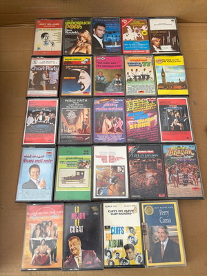 Foreign music cassette tapes used, pack of 24