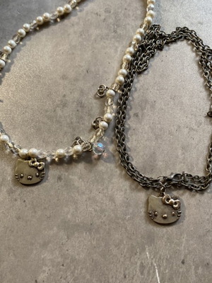 Hello Kitty necklace set new, white and silver