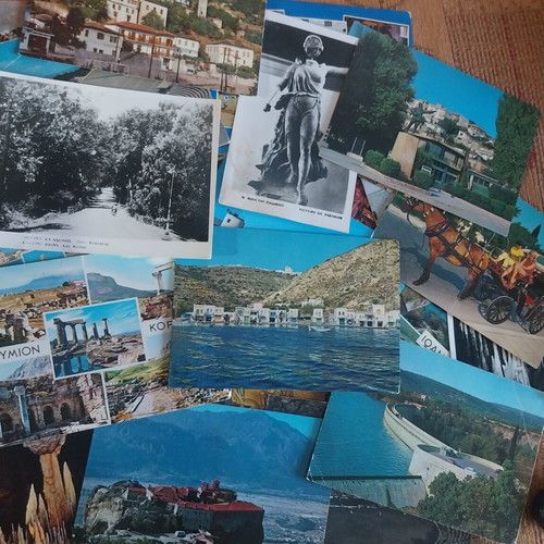Greek postcards used, lot of 160 from 70s-80s