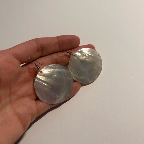 Mother of Pearl Earrings new, natural iridescent shell drops