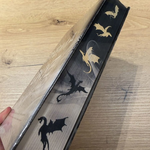 Storm Onyx hard cover book by Rebecca Yarros, side painted