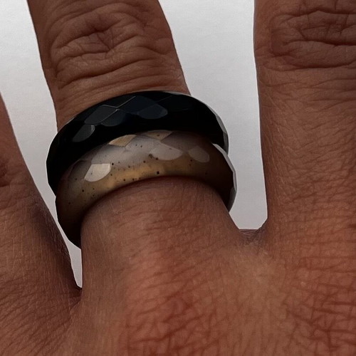 Glass ring set (wedding bands) like new
