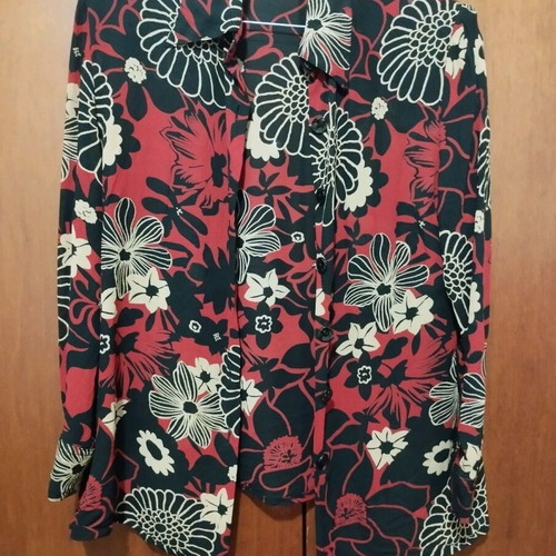 Vintage floral shirt like new, red and black L/XL