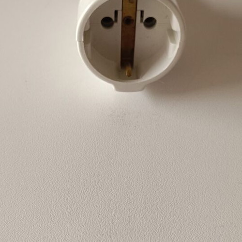 Electrical power plug female Schuko type new, white