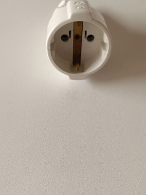 Electrical power plug female Schuko type new, white