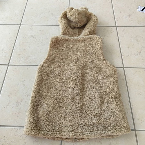 Fleece vest with hood and ears, like new, size S kids 12-14