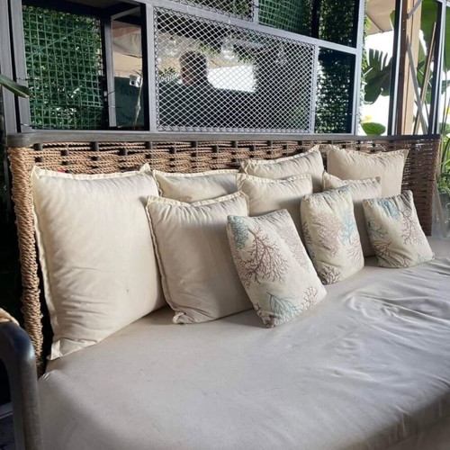 Sofa set used with oval table and 3 armchairs