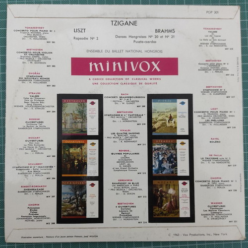 Tzigane Minivox MV 208 vinyl LP used, classical music
