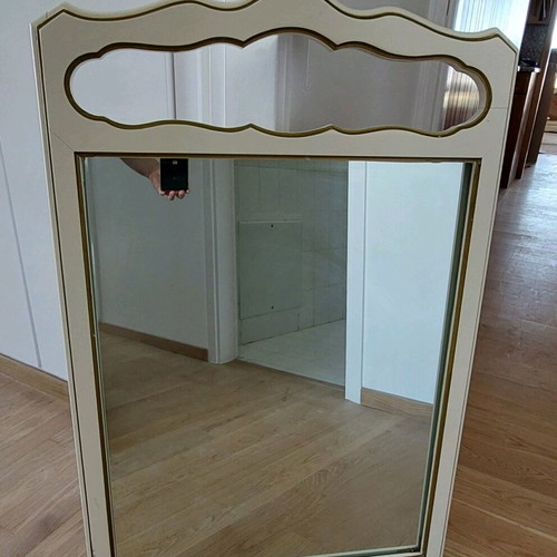 French Provincial mirror used, ecru and gold